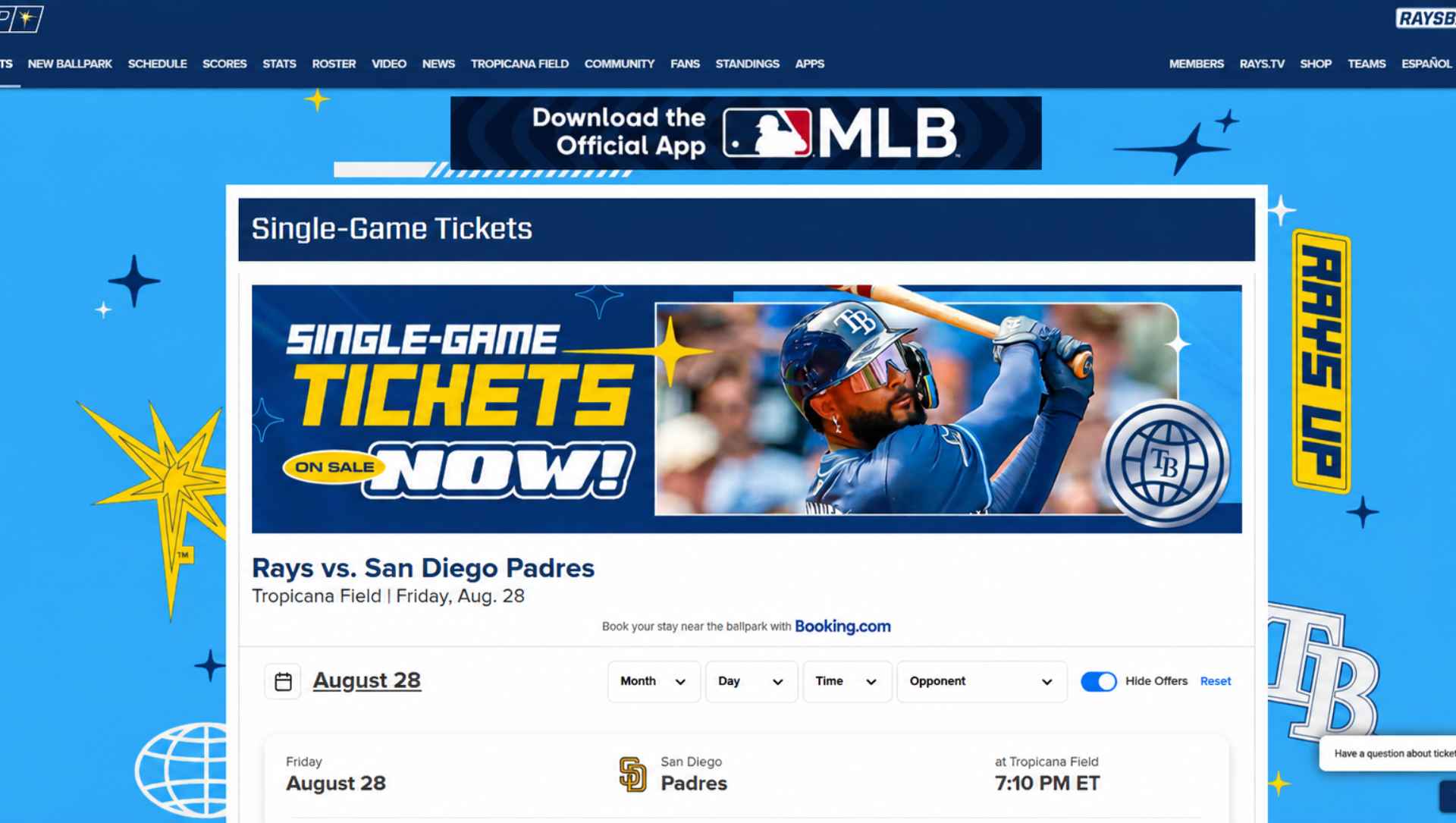 Rays vs. Padres